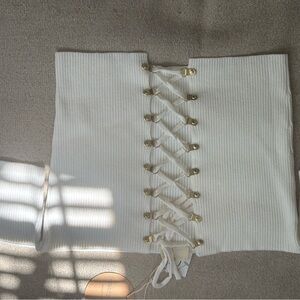 Elegant White Lace-Up Skirt